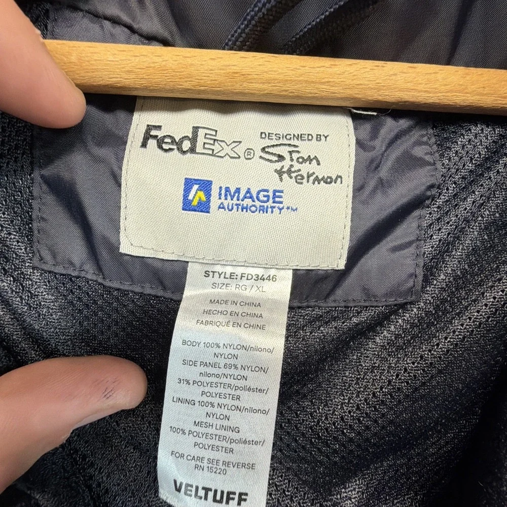 VTG Federal Express Jacket Mens XL Long Sleeve Full-Zip Windbreaker